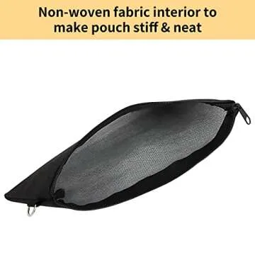 Aspire 6-Pack Canvas Makeup Bags, Blank Cotton Zipper Bags for DIY Craft, 7-3/4 x 4-1/2 Inch (Black & Natural)