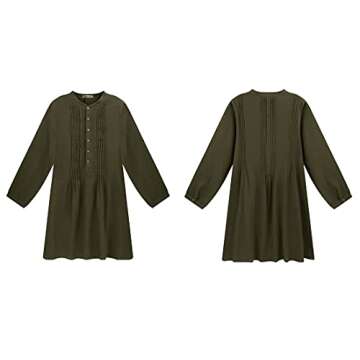 R.Vivimos Fall Cotton Button Down Tunic Dress