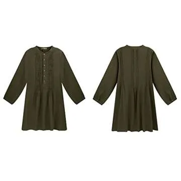 R.Vivimos Fall Cotton Button Down Tunic Dress