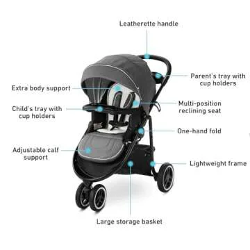 Graco Modes 3 Lite Platinum Travel System with Adjustable Reversible Seat, One Hand Fold, Lightweight Frame, and SnugRide SnugLock 35 DLX Infant Car Seat, Wit