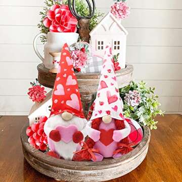 Valentine Gnomes Decor, Valentine's Day Gift, Christmas Swedish Tomte Gnomes Plush, Valentines Tiere...