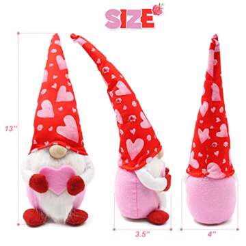 Valentine Gnomes Decor, Valentine's Day Gift, Christmas Swedish Tomte Gnomes Plush, Valentines Tiered Tray Decorations, Handmade Valentine Scandinavian Folklore Home Decor Ornaments, Set of 2