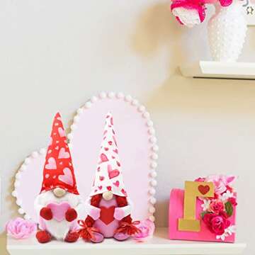 Valentine Gnomes Decor, Valentine's Day Gift, Christmas Swedish Tomte Gnomes Plush, Valentines Tiered Tray Decorations, Handmade Valentine Scandinavian Folklore Home Decor Ornaments, Set of 2