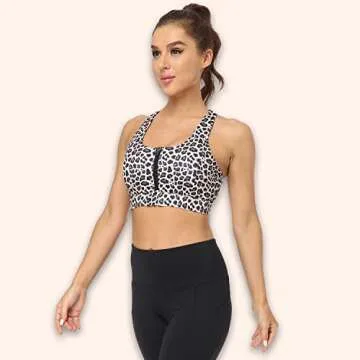 Cordaw Zipper Sports Bra for High Impact Workout Support