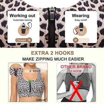 Cordaw Zipper Sports Bra for High Impact Workout Support
