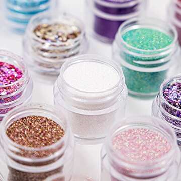 GLITTIES - Diamond Dust - Nail Art Iridescent Fine (.008") Glitter Powder - for Gel Nail Polish, Gel and Acrylic Nail Powder - (10 Gram Jar)