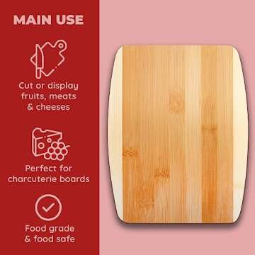 Bamboo Cutting Board, Chopping Board Set: Great for Meal Prep and Serving, Charcuterie, Eco-Friendly Wood Cutting Boards in Assorted Sizes