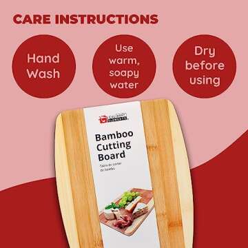 Bamboo Cutting Board, Chopping Board Set: Great for Meal Prep and Serving, Charcuterie, Eco-Friendly Wood Cutting Boards in Assorted Sizes