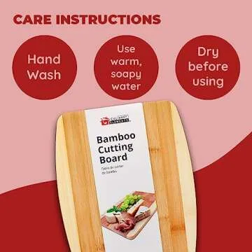 Bamboo Cutting Board, Chopping Board Set: Great for Meal Prep and Serving, Charcuterie, Eco-Friendly Wood Cutting Boards in Assorted Sizes