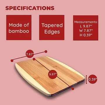 Bamboo Cutting Board, Chopping Board Set: Great for Meal Prep and Serving, Charcuterie, Eco-Friendly Wood Cutting Boards in Assorted Sizes