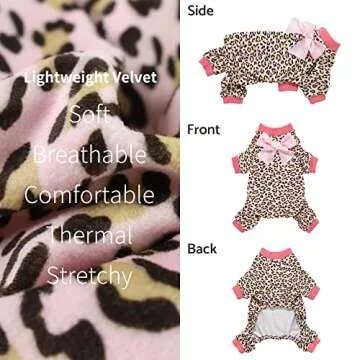Cozy Fitwarm Leopard Dog Pajamas for Small Pets