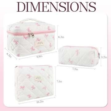 Stylish AMZMA Makeup Bag Set with 3 Sizes for Travel