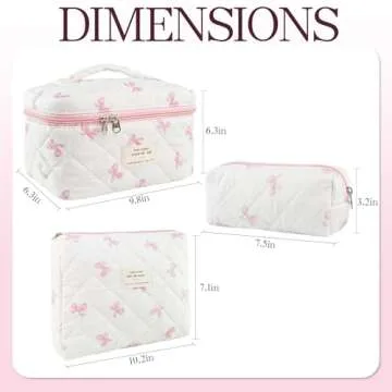 Stylish AMZMA Makeup Bag Set with 3 Sizes for Travel