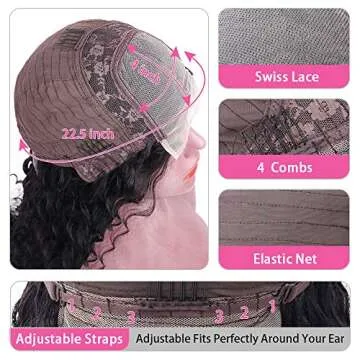 Larhali 99J Deep Wave 4X4 Lace Closure Wigs Human Hair Burgundy Red Lace Front Wig Pre Plucked Glueless Lace Wigs for Black Women Human Hair Brazilian Virgin Red Wig (20Inch, 99j deep wave wigs)