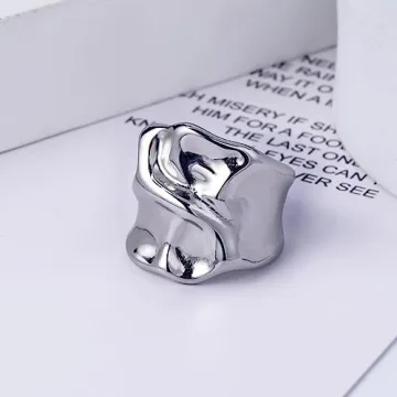 YADUDA Vintage Silver Chunky Statement Rings