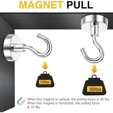 DIYMAG 30lbs Magnetic Hooks Cruise Home Organizers