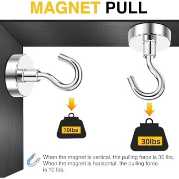 DIYMAG 30lbs Magnetic Hooks Cruise Home Organizers