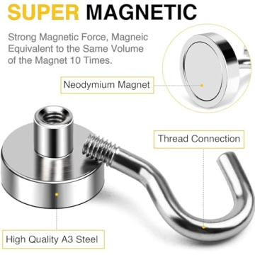 DIYMAG 30lbs Magnetic Hooks Cruise Home Organizers