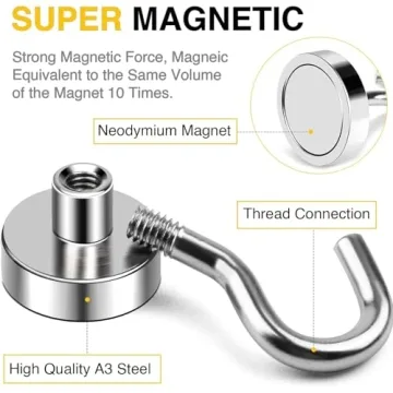 DIYMAG 30lbs Magnetic Hooks Cruise Home Organizers