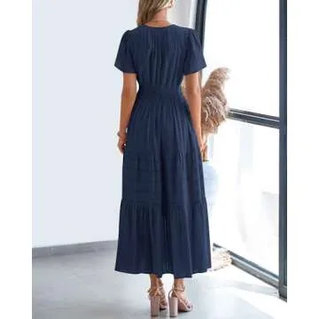 BTFBM Women’s Summer 2025 Casual Maxi Dress with Pockets