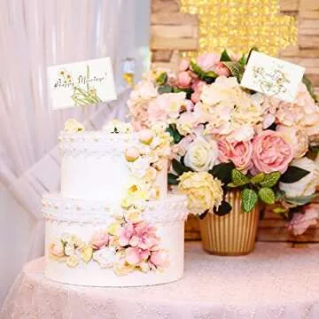 Didaey 200 Pcs Metal Floral Place Card Holders Gold Decorative Clips