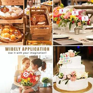 Didaey 200 Pcs Metal Floral Place Card Holders Gold Decorative Clips