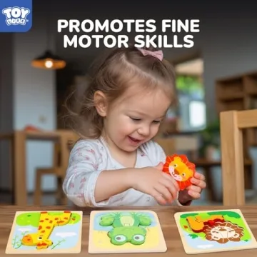 TOY Life Wooden Animal Puzzles for Toddlers 1-3
