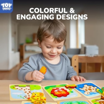 TOY Life Wooden Animal Puzzles for Toddlers 1-3