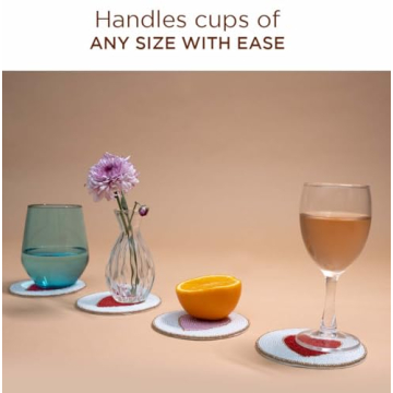 Folkulture Beaded Coasters Set of 4 for Valentine's Gifts