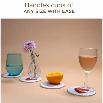 Folkulture Beaded Coasters Set of 4 for Valentine's Gifts