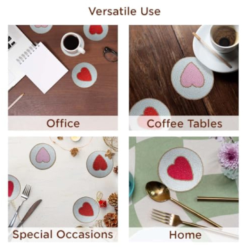 Folkulture Beaded Coasters Set of 4 for Valentine's Gifts