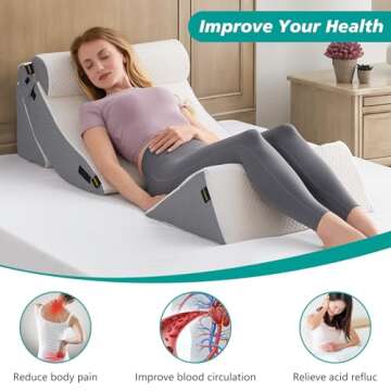 Longering 4PCS Orthopedic Wedge Pillow Set for Comfort