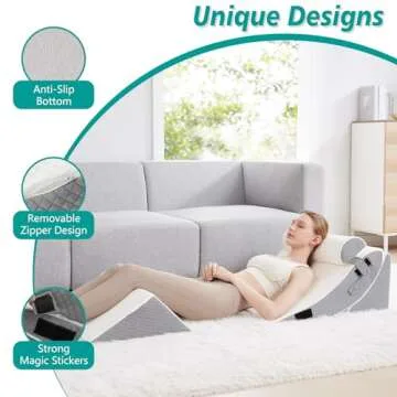 Longering 4PCS Orthopedic Wedge Pillow Set for Comfort