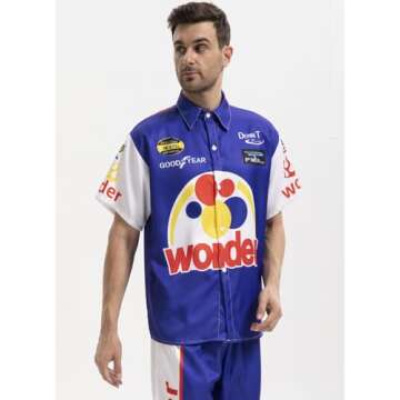 YOLINYOISH Ricky Bobby Costume Talladega Nights Halloween Racing Car Shirts Adults Clothing for Men ...