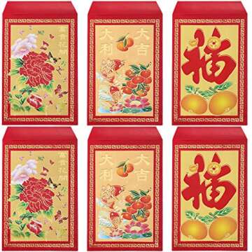 Bememo 120 Pcs 2025 Chinese New Year Red Envelopes - Lucky Money Envelopes for Festive Occasions