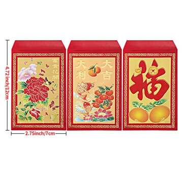 Bememo 120 Pcs Chinese New Year Red Envelopes for Gifts