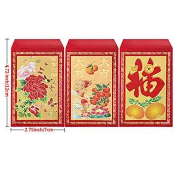 Bememo 120 Pcs Chinese New Year Red Envelopes for Gifts