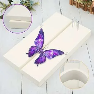 Adjustable Labs Insect Pinning Spreading Board with Wings Pressing Paper, 11.8' * 6.7' * 1.3’ EVA Foam, Bug Boards Butterfly Mounting Specimen Spreading Wings Board for Science Education