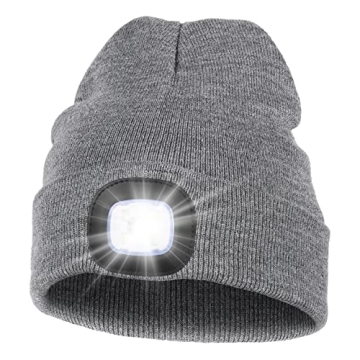 MELASA Unisex LED Beanie - USB Rechargeable Stylish Light Cap for Men and Women