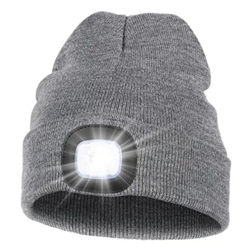 MELASA Unisex LED Beanie - USB Rechargeable Stylish Light Cap for Men and Women