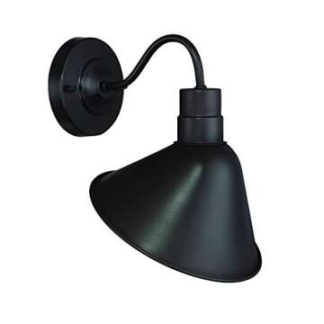 Trade Winds Lighting TW50006ORB Industrial Retro Vintage Gooseneck Barn 1-Light Transitional Wall Sconce, 100 Watts, in Oil Rubbed Bronze