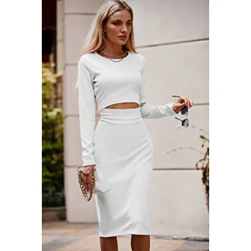 Stylish PRETTYGARDEN Women's Long Sleeve Midi Bodycon Dress
