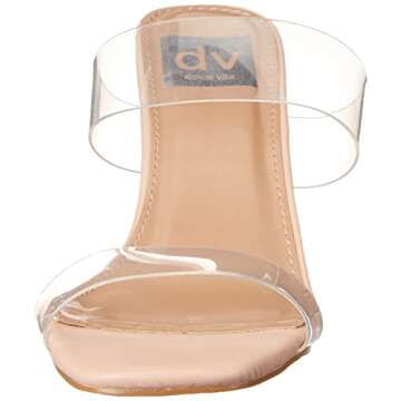 DV Dolce Vita Women's Selsta Heeled Sandal - Clear, Comfort Padded Sock, Stylish Footwear for Every ...