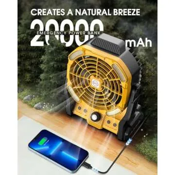 DOWILLDO Portable Camping Fan - Rechargeable & Multifunctional