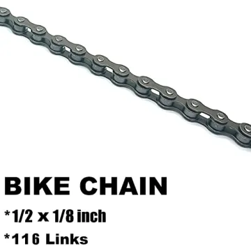 Durable Single Speed Bike Chain 1/2x1/8 inch 116 Links