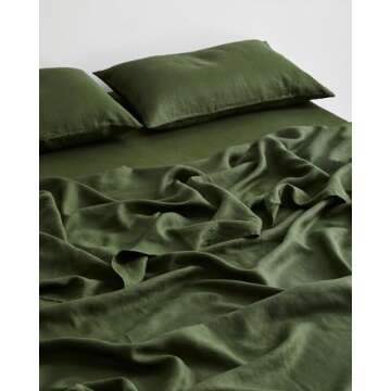 Bed Threads - Linen Fitted Sheet - 100% French Flax Linen - 170 GSM - Luxury & Eco-Friendly - Breath...