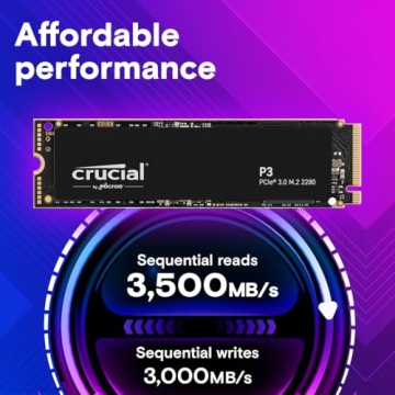 Crucial P3 4TB Gen 3 SSD with up to 3500MB/s Speed