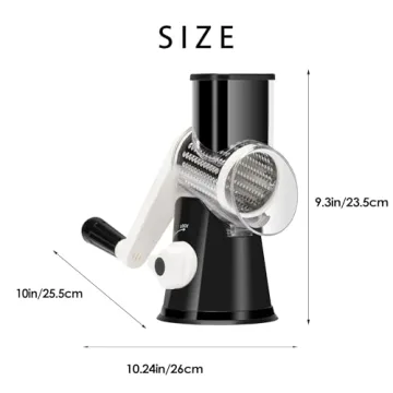 Ourokhome Rotary Cheese Grater with 3 Blades