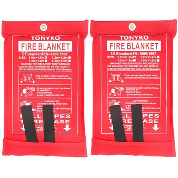 TONYKO Emergency Fire Blanket – Lightweight & Easy-to-Use 2-Pack for Home and Camping