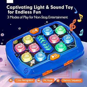 hahaland Toys for Ages 5-7 - Interactive Whack A Game with Sound and Light Stem Montessori Toy Fun G...